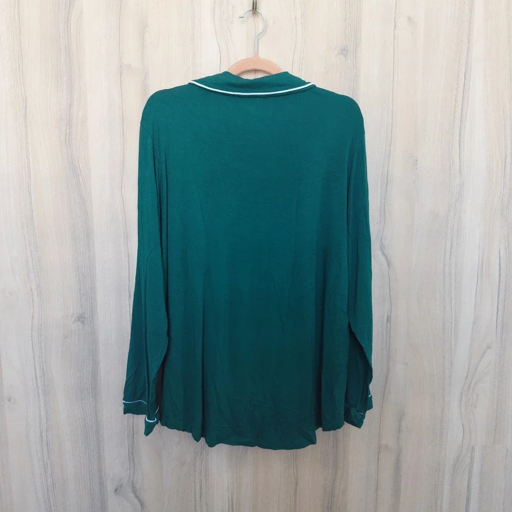 Old Navy Womens Pajama Set Large Green Long Sleeve Pants 2pc Soft Comfort Cozy